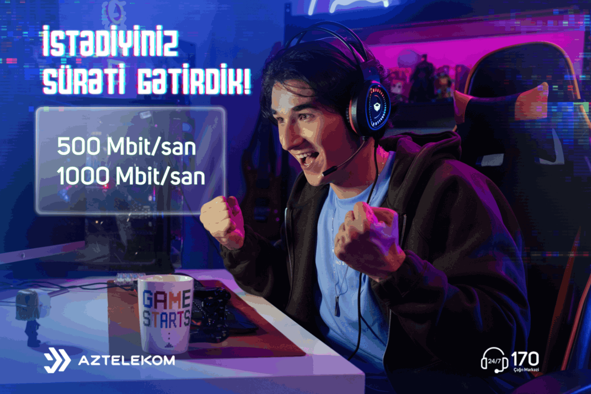 “Aztelekom” ilk dəfə 1000 Mbit/s-yə qədər fiber-internet tariflərini təqdim edir